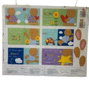 Huggable and Lovable Fabric Book Panel I Love You Honey Bunny Sandra Magsamen